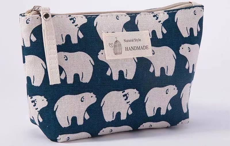 Women's Medium All Seasons Canvas Animal Tree Lattice Streetwear Square Zipper Cosmetic Bag display picture 3