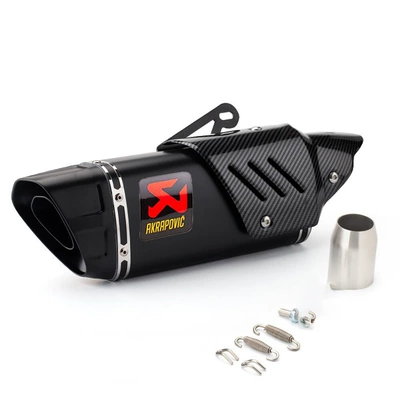 Motorcycle exhaust pipe modification tail throat oblique triangle exhaust pipe tail section stainless steel R3/R25/DUKE/NINJA (Motorcycle exhaust pipe) - a