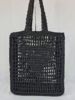 Brand woven straw one-shoulder bag