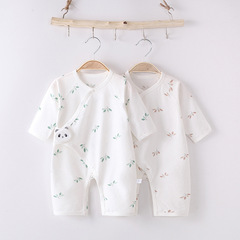 新生兒連體衣Aa類夏季無骨嬰兒衣服純棉男女寶寶爬服空調長袖哈衣