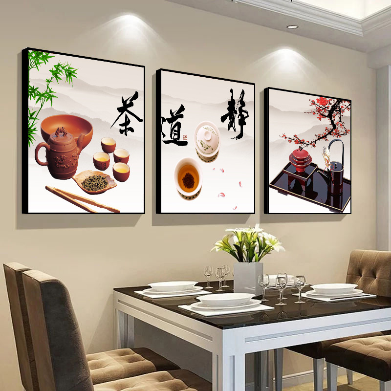 レストランの背景壁装飾画食堂の壁面に絵を掛けてホールのホテルの食卓の現代のシンプルな個室の新しい壁画を描きます。|undefined