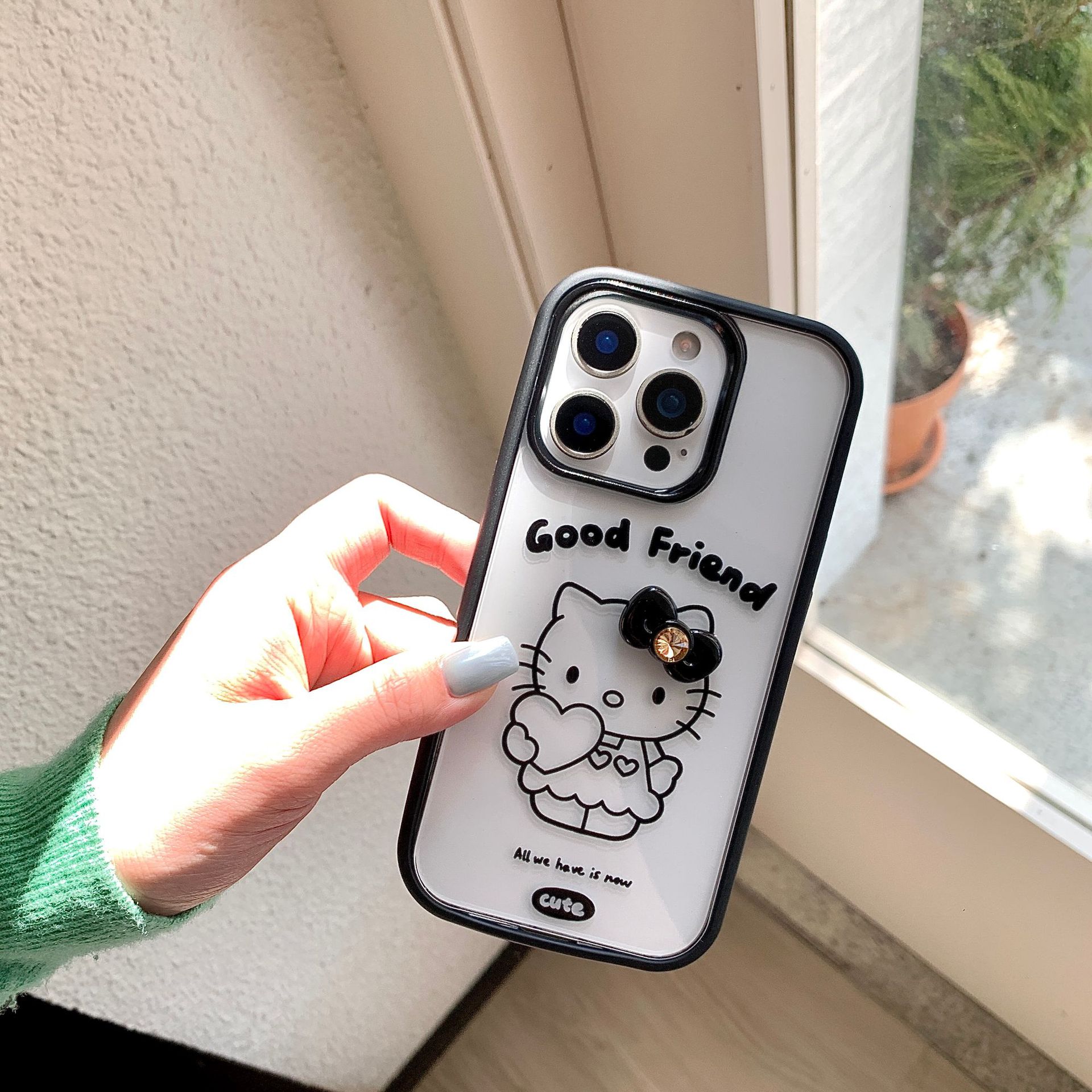 Dopamina linda línea ktcat adecuado para Apple 16ProMax funda para teléfono móvil 15/14 simple 13 nuevo 15Pro femenino