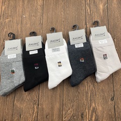 Slim feather spring and autumn men's and women's thin mid-calf high-waist breathable mesh sweat-absorbent versatile casual business cotton socks