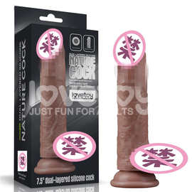 lovetoy外贸假阳具女用青筋双层硅胶性工具假阴茎女人自慰情趣性