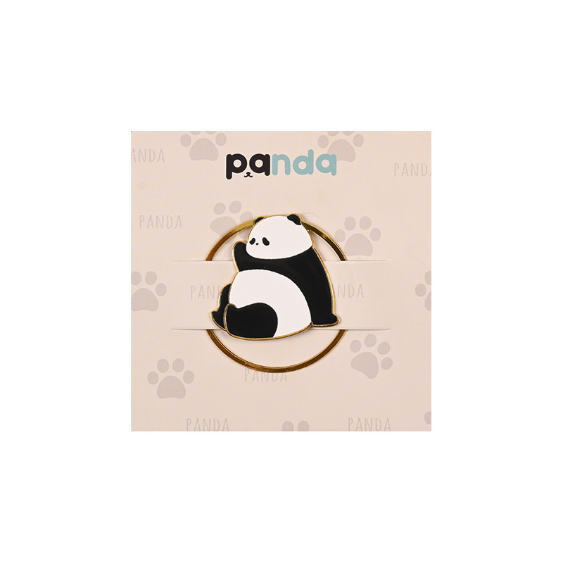 熊猫金属书签可爱创意卡通中国风文创黄铜镂空书签阅读标记书页夹|undefined