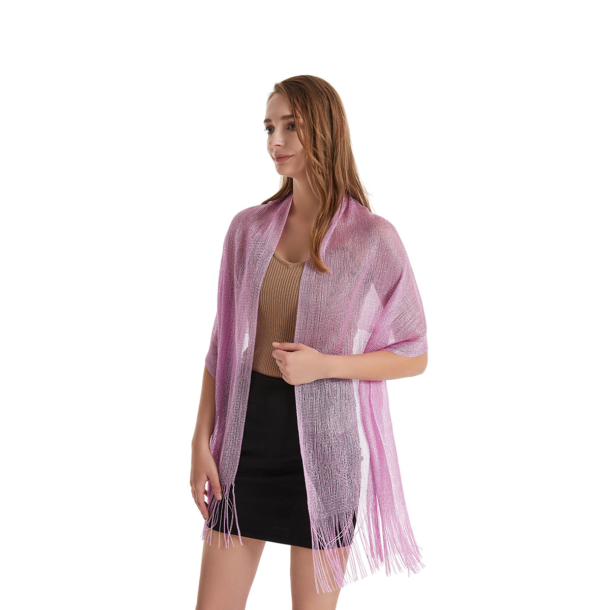 Women's Fashion Solid Color Polyester Tassel Shawls display picture 58