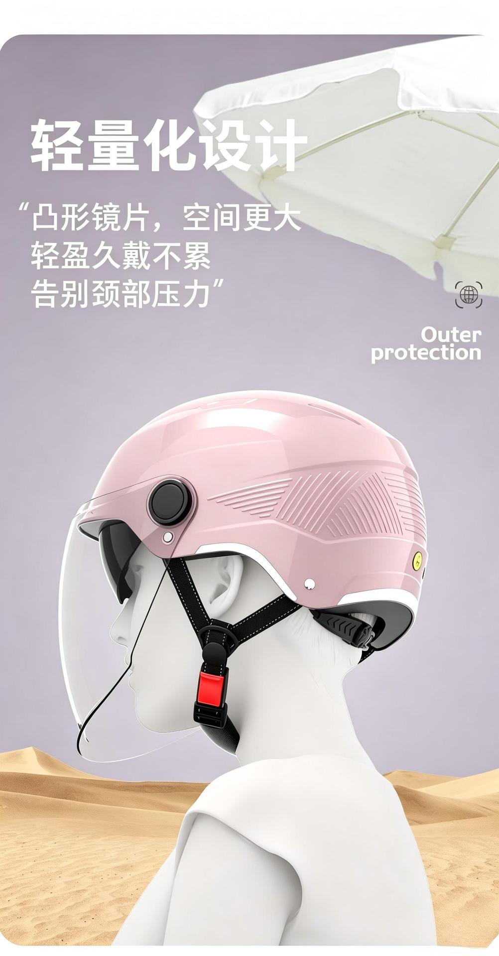 3C Certified Electric Vehicle Helmet, Summer Sun Protection and Anti-Fall, Unisex Electric Motorcycle Riding Double-Mirror Safety Helmet