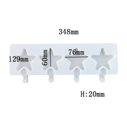 4连五角星雪糕157巧克力饼干模蛋糕模具雪糕糖果硅胶模具