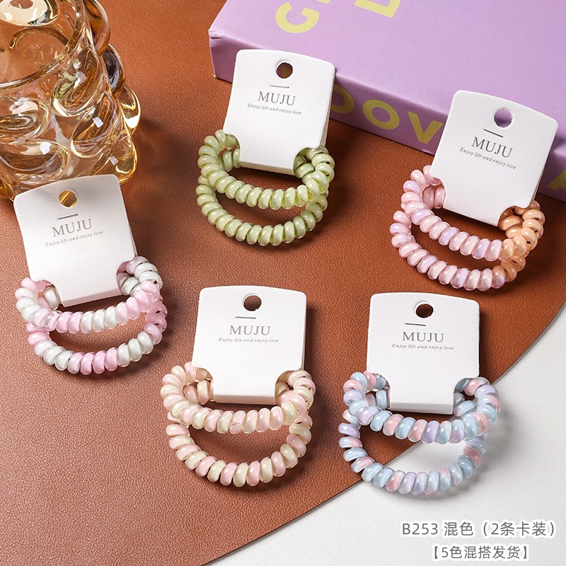 [Carga de tarjeta] sensación de alto nivel coreano de cabello de código de barras de moda de alta elasticidad de cabello anillo de cabello correa de cola de caballo