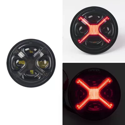 Ön faralar Trade High-Brightness Harley Motorcycle - 575inch-blackened-large-x-light-red-light-30-days-delivery