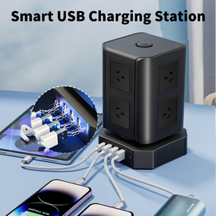 Anti-surge Vertical usb Porous Australian Standard Smart Socket type-c Tower Home Office Italian Standard Patch Row