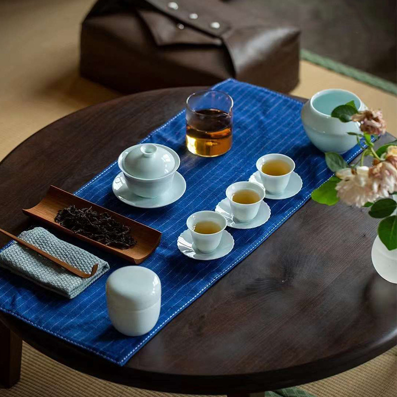 青白磁清雅芸教育セット屋外携帯包装陶磁器工夫茶わん旅行茶道具セット|undefined