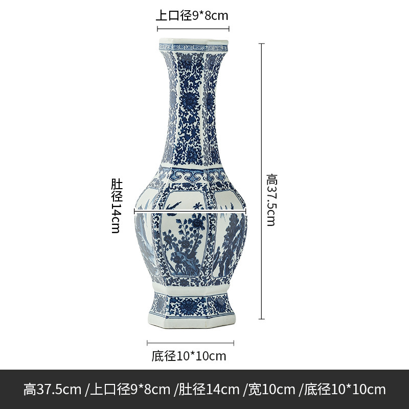 Jingdezhen vasos de cerámica antiguos pintados a mano Bo Gujia ornamento de cerámica vasos Ming y Qing ornamentos de vasos antiguos