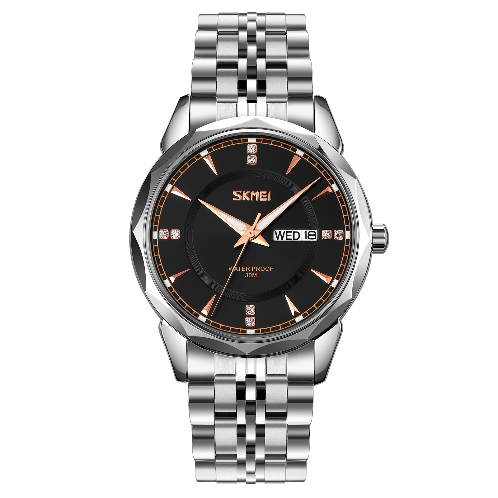Reloj de cuarzo para hombres, reloj de negocios, reloj de moda, calendario de hombres, reloj de acero impermeable, nocturna, reloj transfronterizo al por mayor