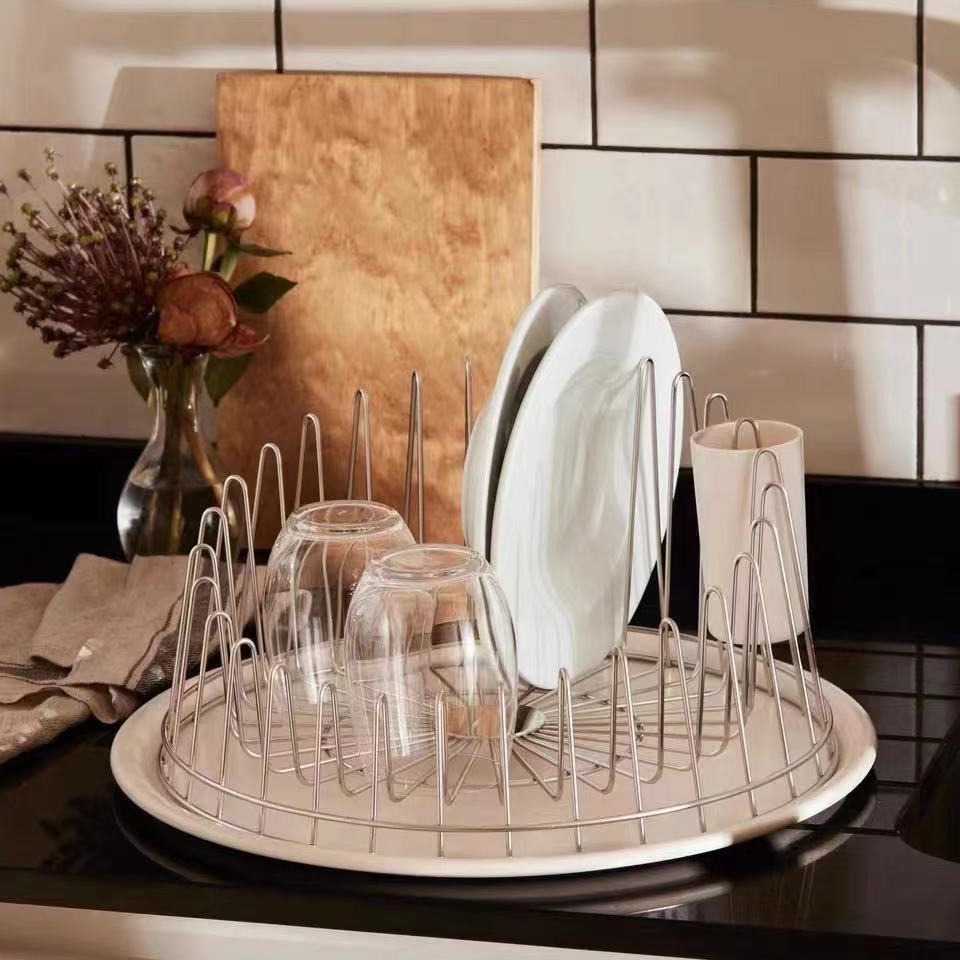 Simple Stainless Steel Iron Drain Rack Tableware Storage Rack Red Wine Cup Rack Kitchen Dish Storage Rack Dish Rack