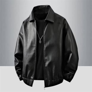 Cross-Border Wholesale Factory [Cross-Border] American Embroidered Stand-Up Collar Jackets for Men and Women, Trendy Leather Jackets for Men, Loose and Versatile