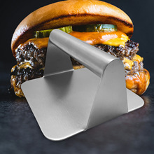 不锈钢304 手动汉堡压肉器压饼家用压肉板牛排肉压器方形汉堡压