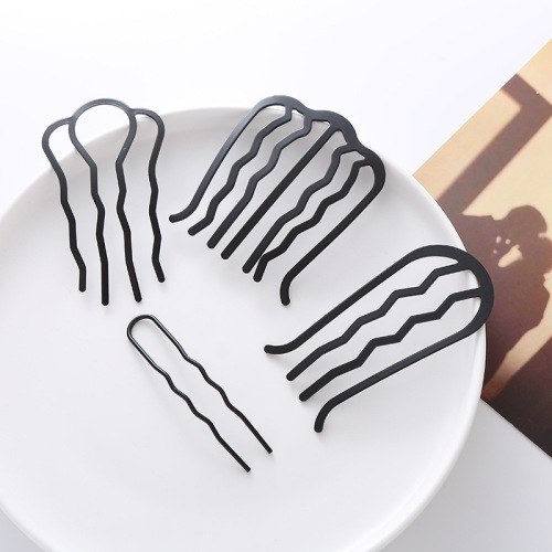 Insert comb lazy person bun hair brush hair pin inverted hair clip U-shaped hair clip professional hairstyle hair accessory for women trendy