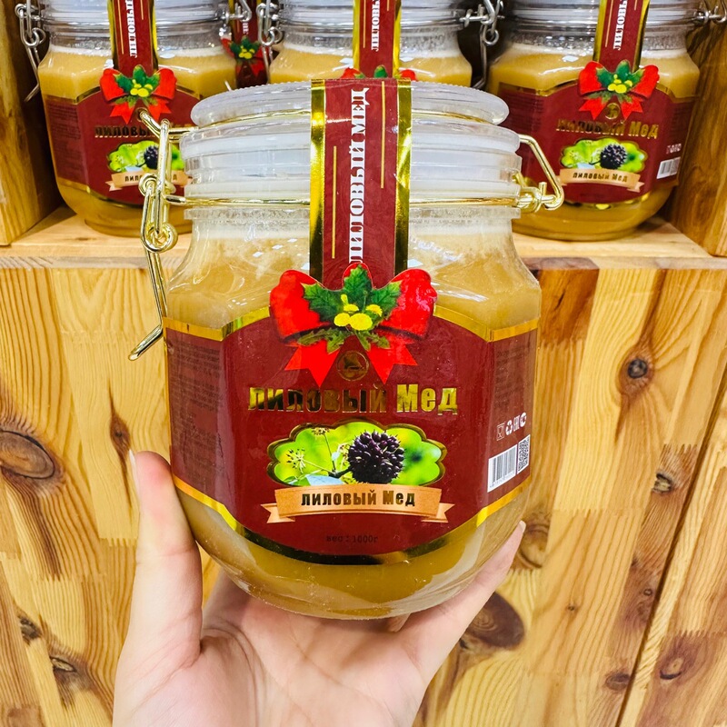 Russian Imported Honey Red Ribbon Acanthopanax Honey with Anti-Counterfeiting Code, Buckle, and Deluxe Packaging, 1000 Grams, Harvested in Autumn