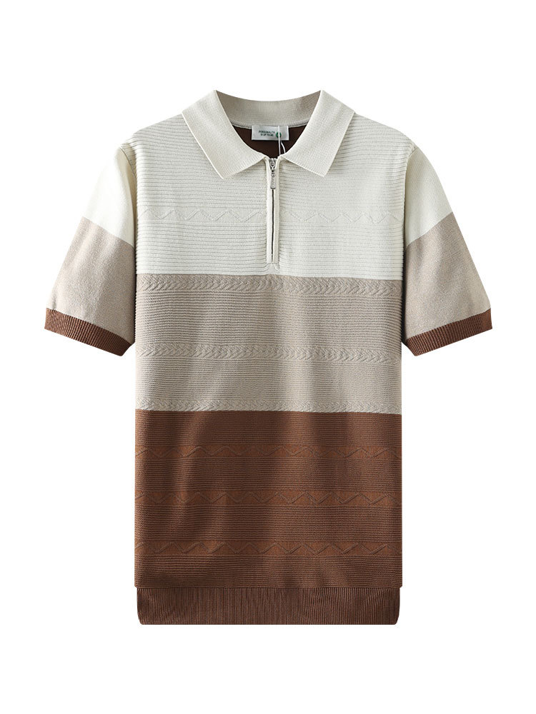 Hombres viejos vientos de hielo transfronterizos jersey polo hombre 2026 nuevo verano con solapa de mangas cortas alta sensación de ropa de hombre