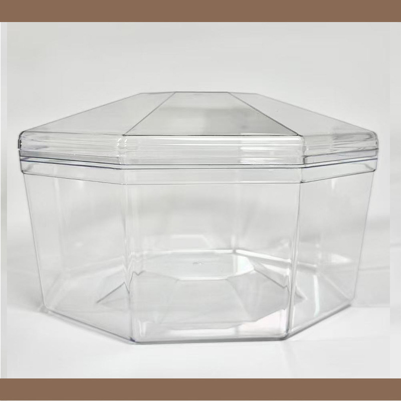 Caja de regalo octogonal Caja de plástico Caja de regalo de boda de chocolate Caja de embalaje de plástico PS