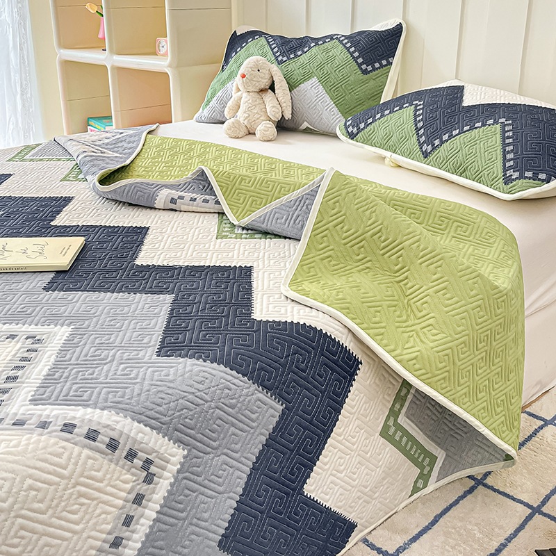 2024 nuevo producto de impresión de algodón cubierta de cama de algodón ins ventana doble cubierta de cama lavable a máquina multipieza conjunto exclusivo transfronterizo