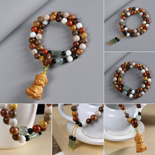 民族风宝宝佛多宝珠8mm双圈檀木手链手串diy配饰竹节男女时尚佛珠