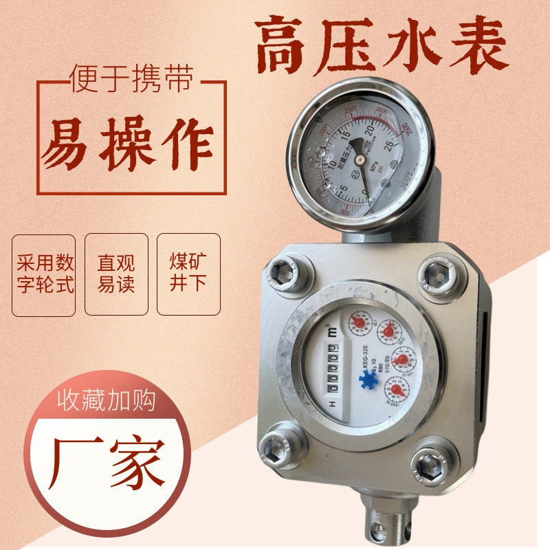 工厂发货矿用高压水表 便于操作多功能高压水表 DC4.5/20高压水表