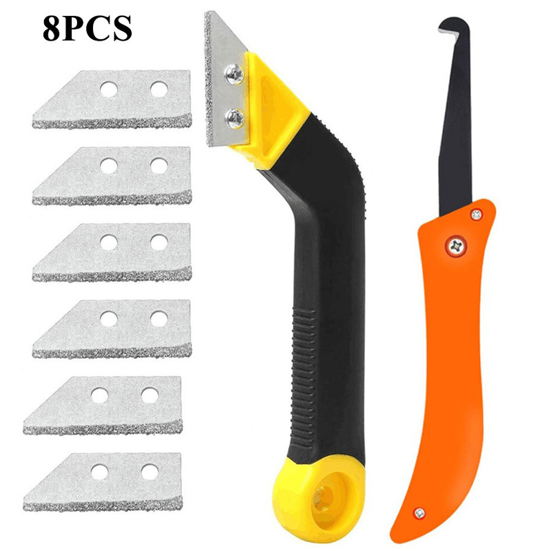 Cross-Border Supply of Tile Grouting Tools, Glass Glue Cleaning Seam Knife, Serrated Seam Knife, Seam Cleaning and Grouting Cement Tools