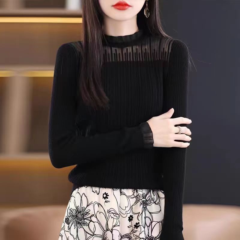 블랙 레이스 긴소매