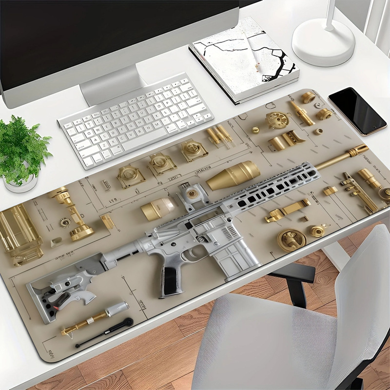 新しい銃マウスパッドカスタマイズされたコンピュータハイエンド大型eスポーツゲームノートブックオフィスクロスボーダーデスクパッド|undefined