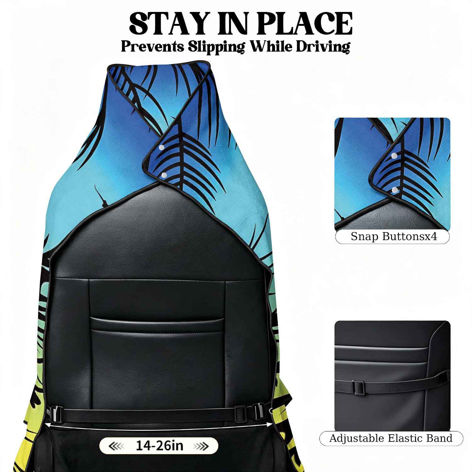 Printed bath towel and car seat cover 2-in-1, ultra-fine fiber outdoor beach and car dual-use universal seat cushion