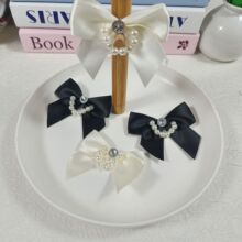 手工黑色织带串珠钉珠蝴蝶结吊坠毛衣袜子装饰发夹发饰饰品配件