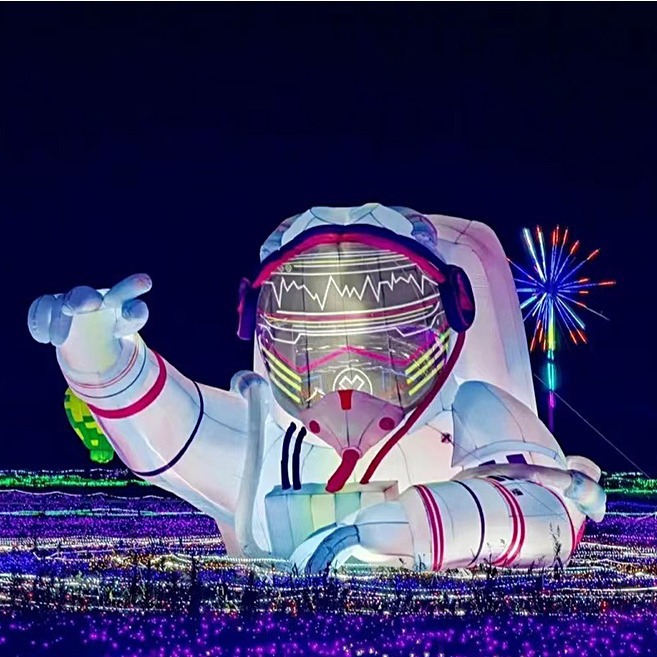 厂家太空人气模制作 充气星球月亮球火箭宇航员商场美陈庆典展示