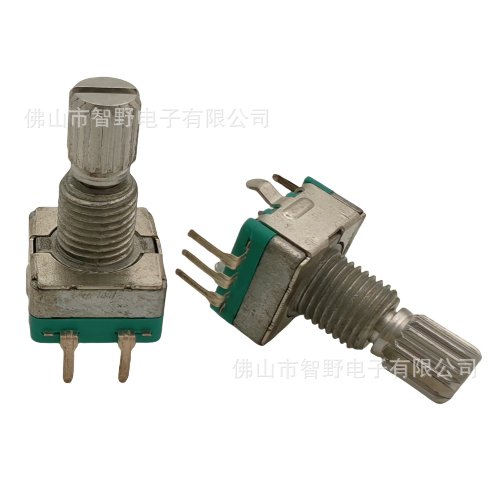 EC11编码器360度无极旋转20脉冲五脚按键开关增量式数字电位器