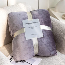 高克重！跨境纯色法兰绒珊瑚绒毯子素色沙发盖毯空调午睡毯