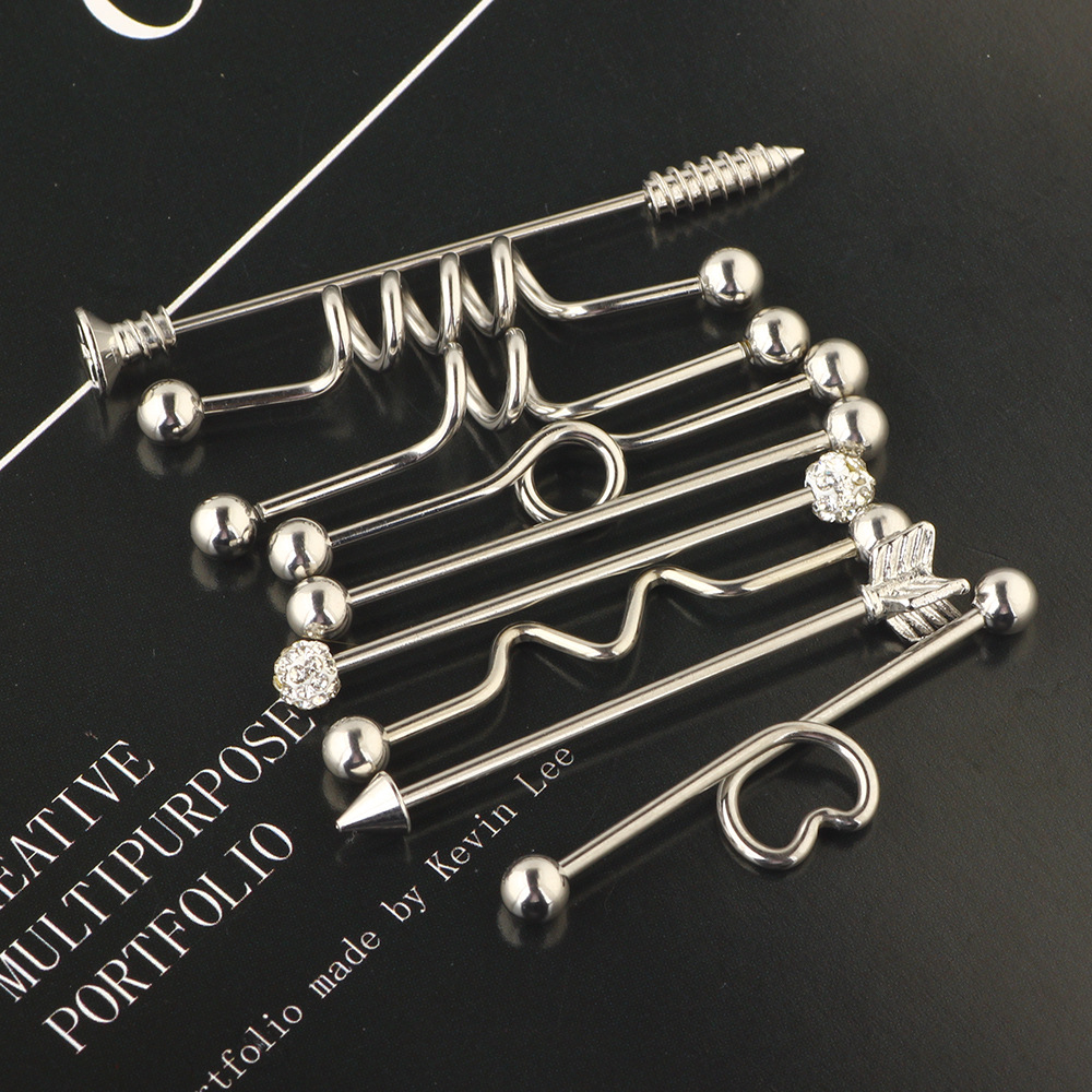 Pointed titanium steel lip stud product view