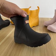 外贸微瑕捡漏亨特短筒儿童雨鞋低帮中大童水鞋时尚学生胶靴