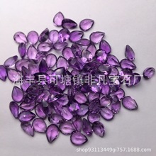 天然紫水晶戒面 刻面尖底水滴形梨形 天然彩色宝石戒面裸石批发