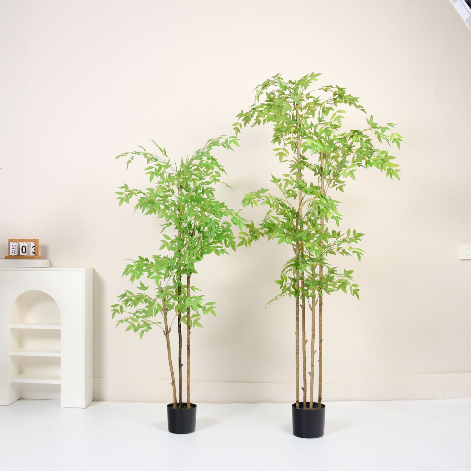 Simulación de bambú Nantian Simulación de decoración de plantas verdes Hogar Interior Sala de estar Decoración Planta de simulación de bambú falso en maceta