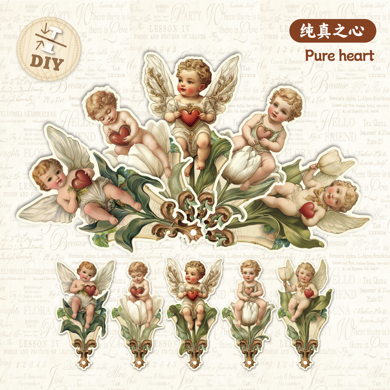 Retro Story Fan Marcador de papel Serie Vido Creatividad retro Material de cuenta manual de forma especial Material de decoración