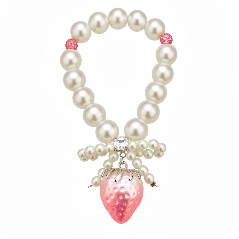 Zircon cuentas arco resina de fresas pulsera de perlas ligera de lujo pulsera de alta sensación fresca y dulce temperamento joyería