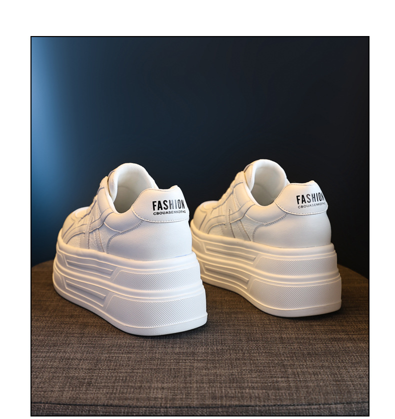 Giày sneaker nữ chunky đế dày tăng chiều cao HJ5005 — Màu be đen chi tiết 20