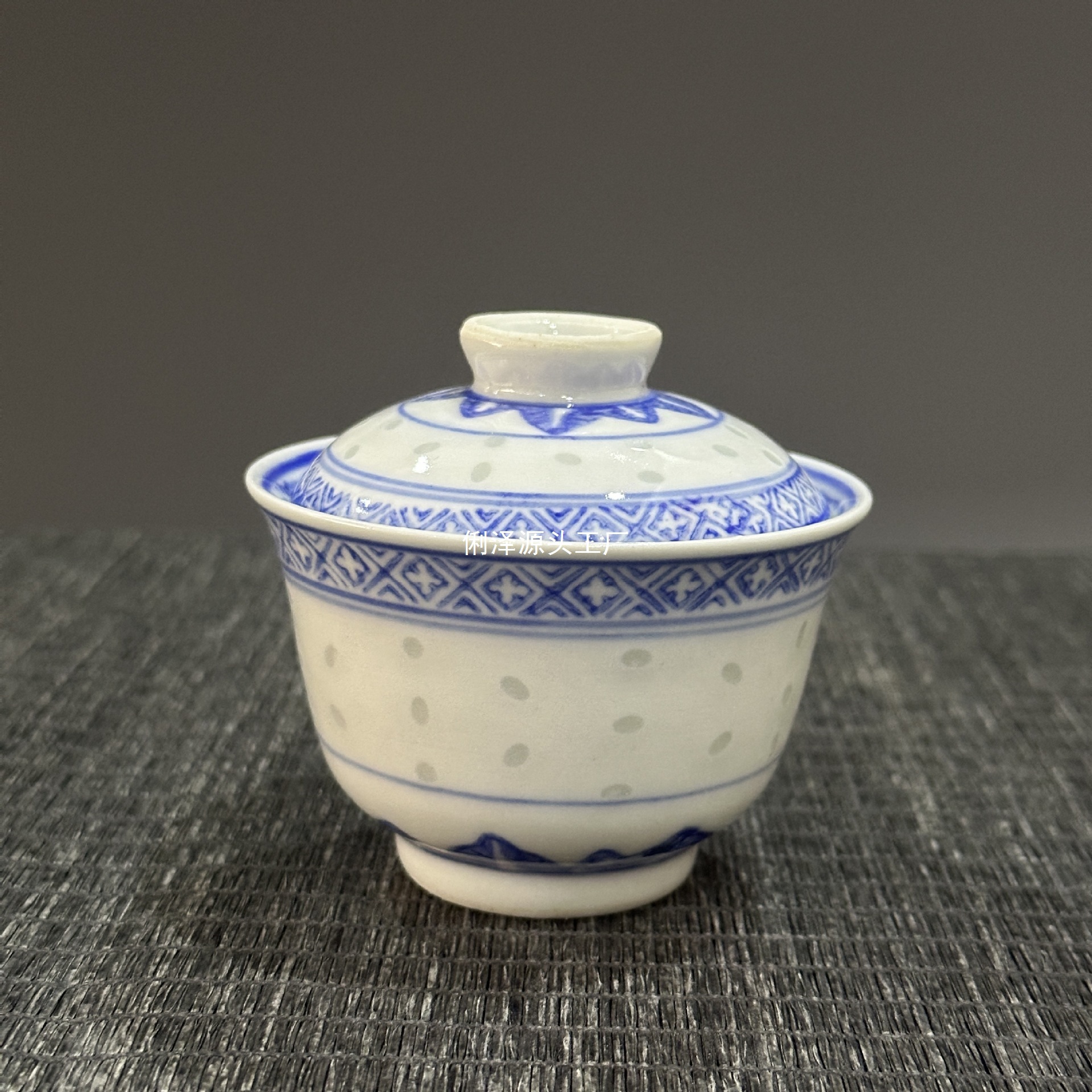 景德镇青花玲珑玩玉兰花釉下彩茶具两才盖碗功夫茶瓷器创汇出口