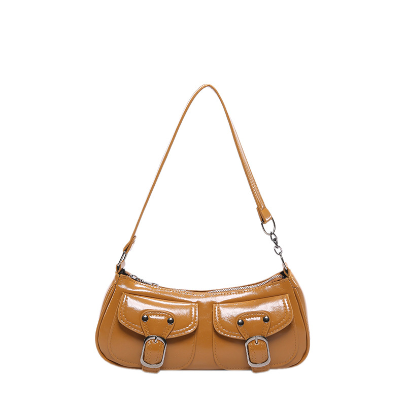 Bolso bandolera de axila de nicho retro de alta gama Bolso pequeño cuadrado coreano femenino 2024 nuevo estilo popular bolso de palo francés de otoño e invierno