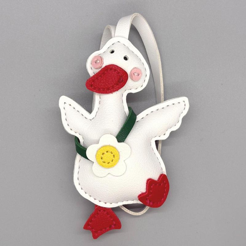DIY饰品挂饰配件 PU皮革充棉可爱鸭子挂件鸭子挂绳包挂钥匙扣批发|undefined