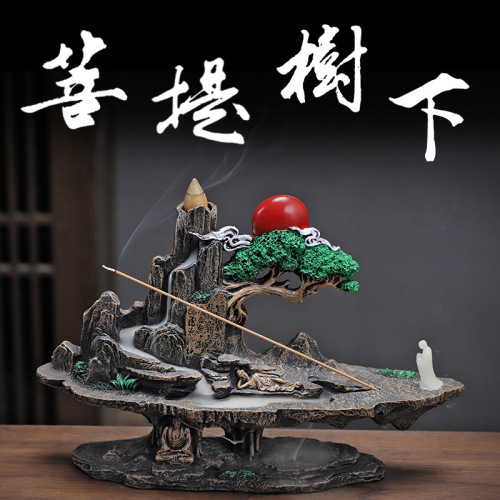Creative backflow incense burner resin ornaments crafts aromatherapy burner backflow incense cloud burner backflow incense burner large wholesale