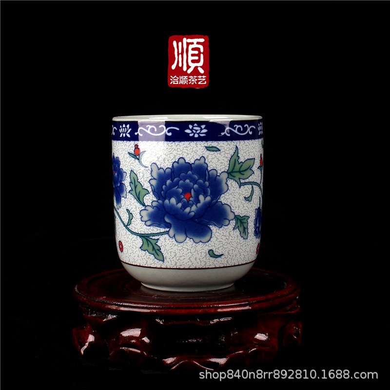 청화백자 모조 경덕진 골동품 중국 전통 복고풍 도자기 찻잔, 술잔, 물컵, 차잔