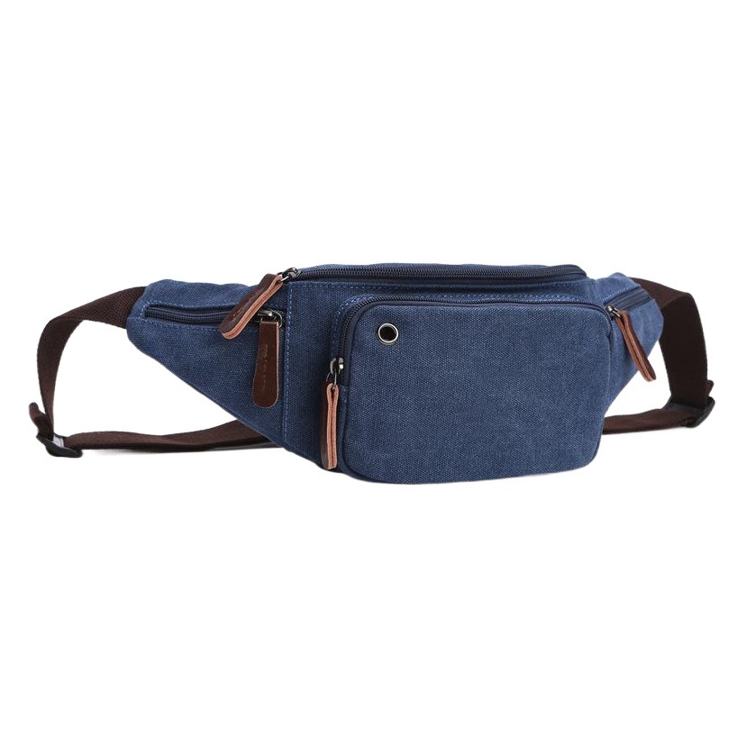 Factory Direct Sales, Fashionable and Trendy Casual Bags for Men and Women, Pure Color Horizontal Square Canvas Waist Bags, Dropshipping
