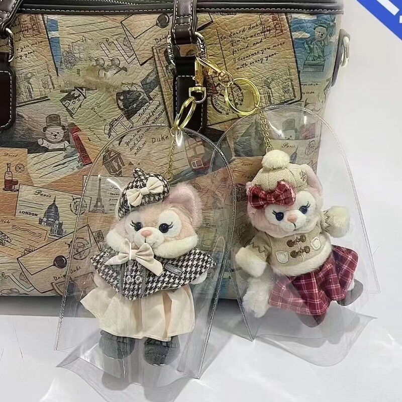 Pvc Cotton Storage Doll Dustproof Protective Cover for Outings, Waterproof and Dirt-Resistant Mini Raincoat with Lace Embossing, Ins Style